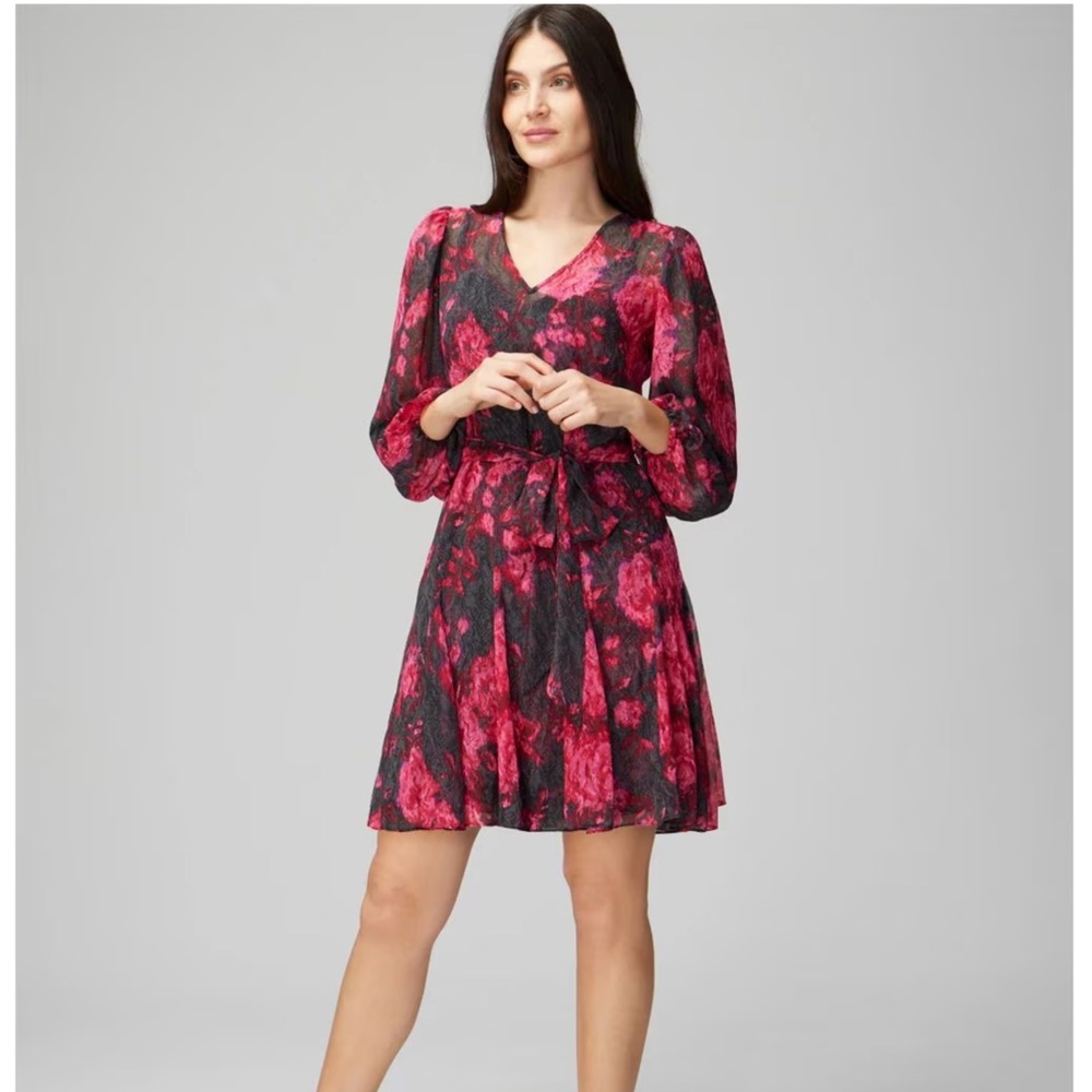 WHBM godet dress with slip NWOT 8